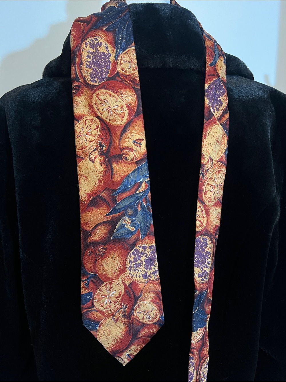 Vintage Cravatte Lavatelli Fruit Print Silk Tie - Made in Canada